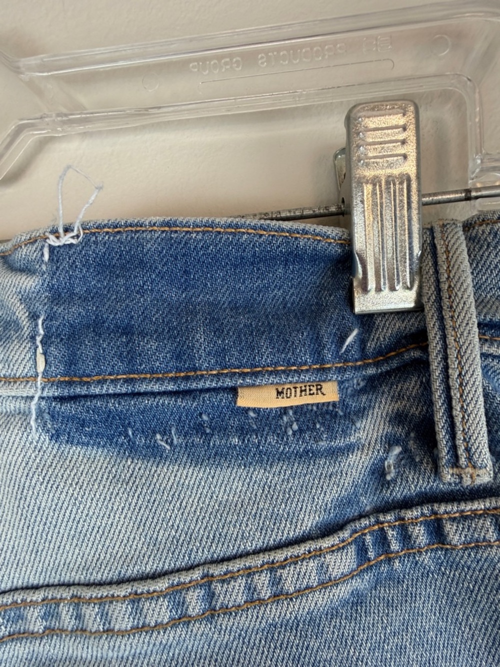 MOTHER The Insider High Rise Crop Step Fray Bootcut Jeans 24 “Out of the Blue” - Picture 9 of 16